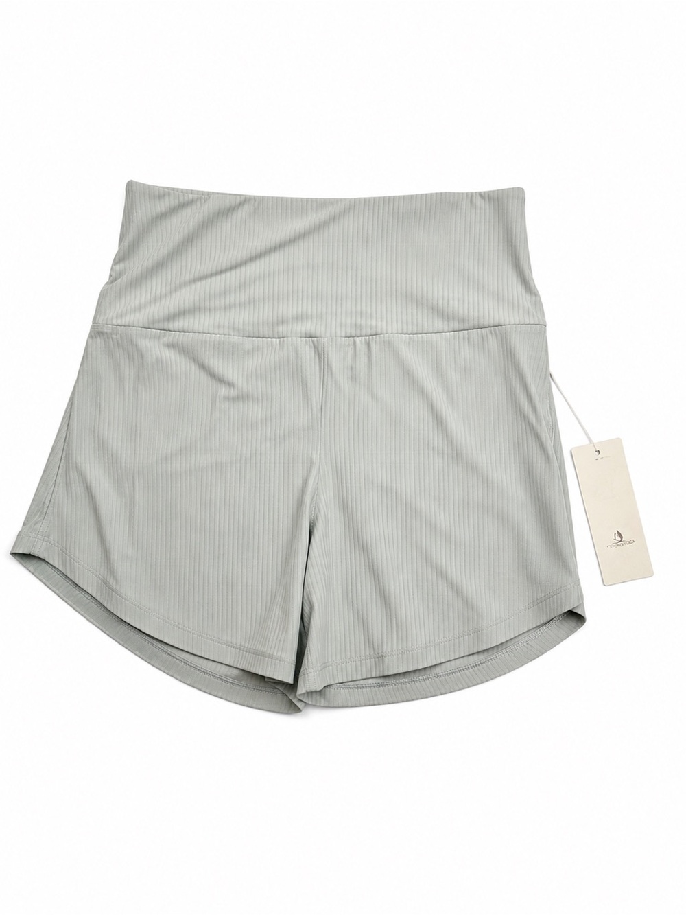 ICYZONE Ribbed High Waisted Athletic Shorts Gray Size S NWT